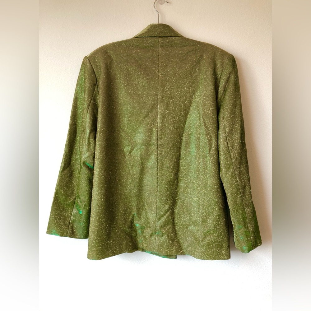 NWT SLA the Label Glitter Green Paloma Blazer Size L - Picture 8 of 8